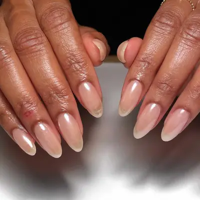 Close up of a glossy manicure 