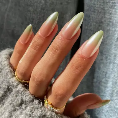 pastel almond nails with tie-dye accents