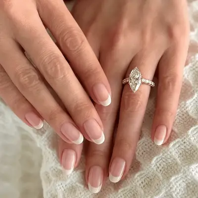 Classic bridal French manicure
