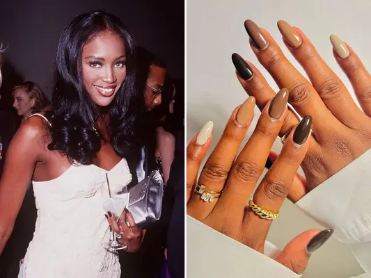Naomi Campbell Chocolate 90s Nail Trend