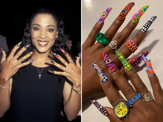 Florence Griffith-Joyner Abstract Art 90s Nail Trend