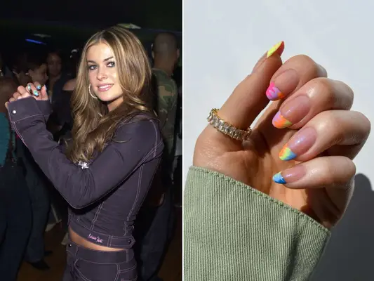 Carmen Electra with tie-dye 90s nails