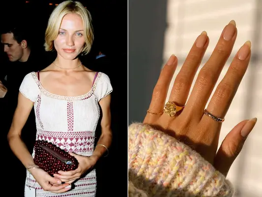 Cameron Diaz with naked nails in the 90s