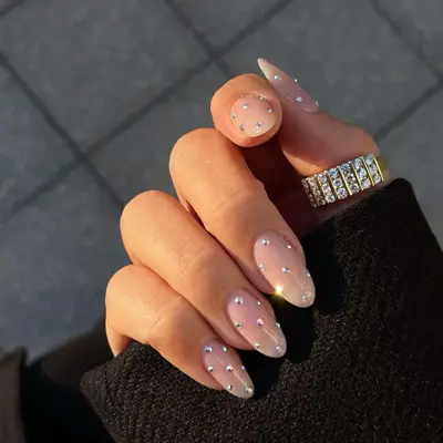 Studded Wedding Nails