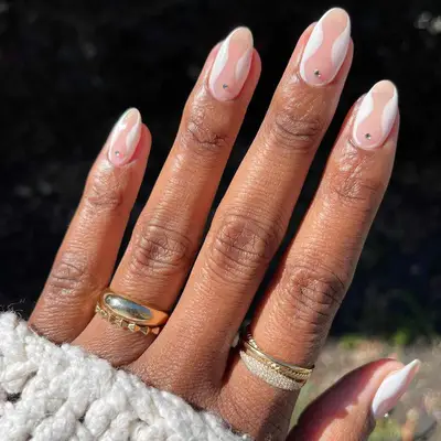 Wavy Stud Wedding Nails
