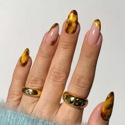 Tortoiseshell Velvet - MYM Beauty Velvet Nails for Fall 