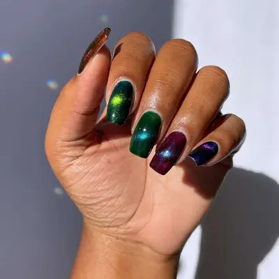 Dark Velvet Skittle- MYM Beauty Velvet Nails for Fall 
