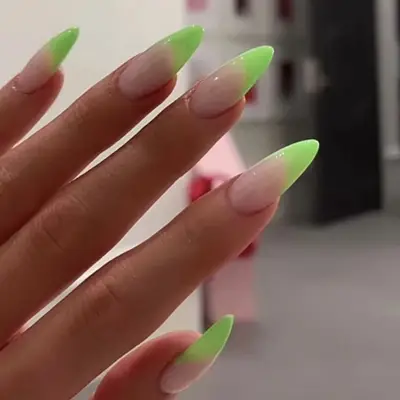 neon green french tips nails kylie jenner