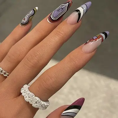 emilio pucci kylie jenner color nails closeup