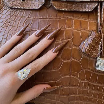brown chocolate nails kylie jenner 