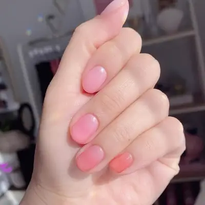 sheer translucent pink jelly nails