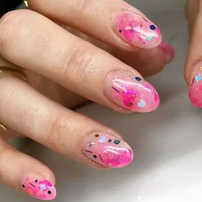 Confetti jelly nails