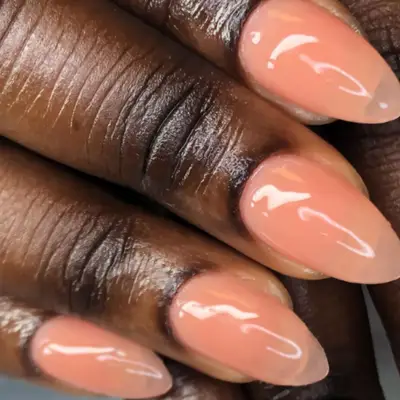 Peach jelly nails