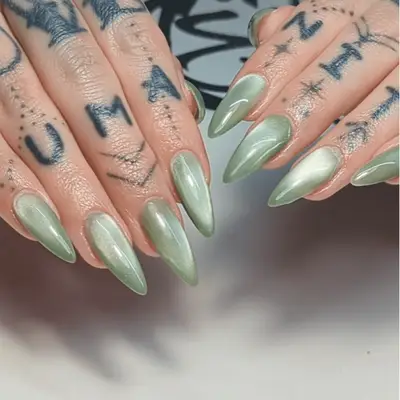 Periwinkle velvet manicure.