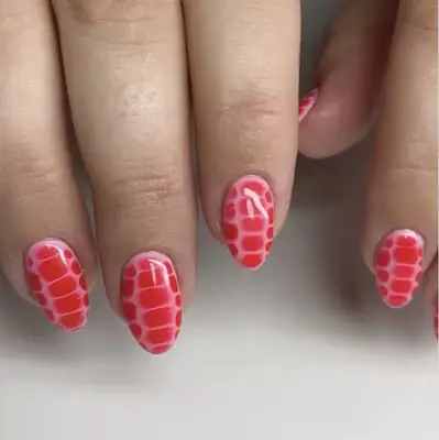 pink croc manicure