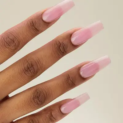 Long strawberry milk nails 