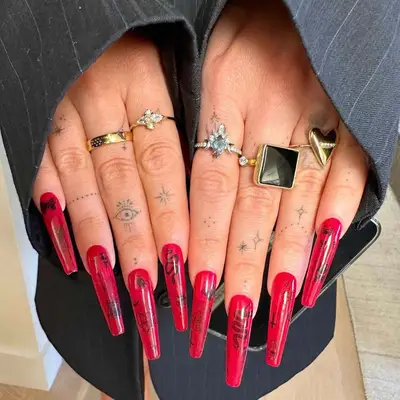 Tattoo Coffin Nails