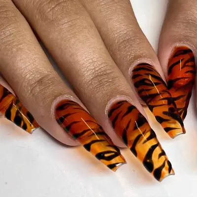 Clear tiger coffin nails