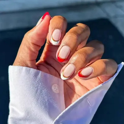 candy cane french nails