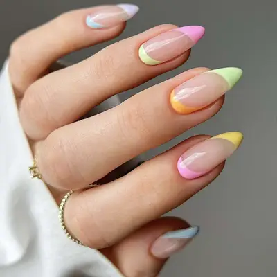 neon french manicure
