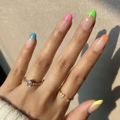 skittle french manicure