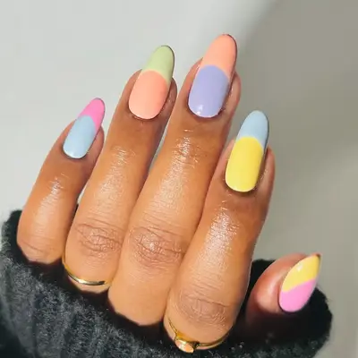 Pastel French Skittle Nails - MYM Beauty French Skittle Nails