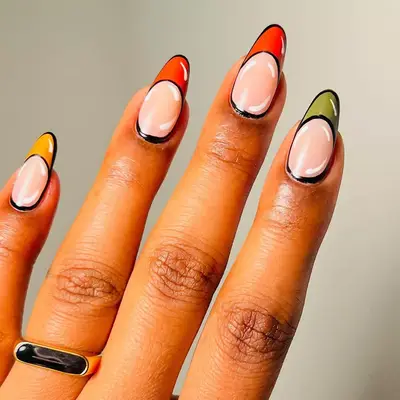 Cartoon French Skittle Nails - MYM Beauty French Skittle Nails 