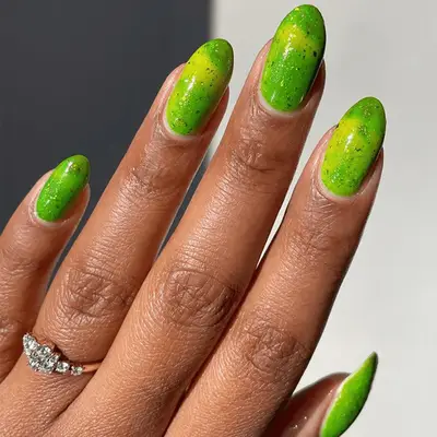 slime green nails