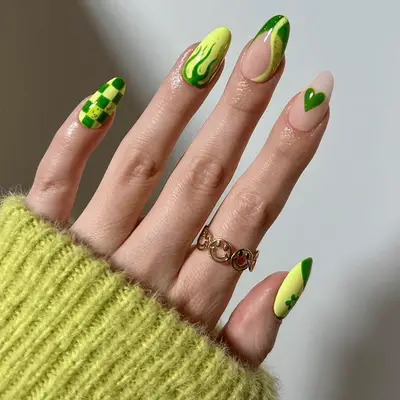 slime green nail designs