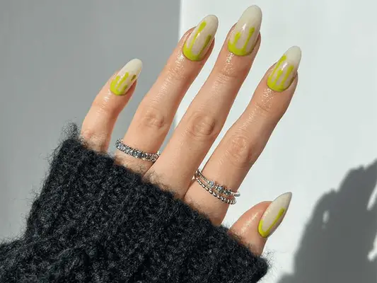 slime green drip nails