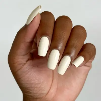 Close-up of solid ivory manicure