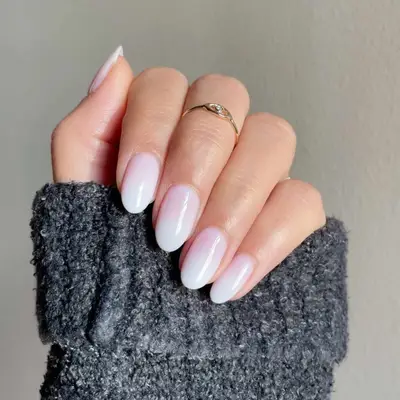 Subtle French Ombre - MYM Beauty Winter White Nail Ideas