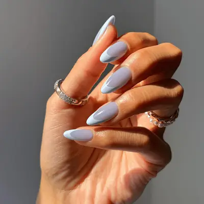 blue jelly French manicure