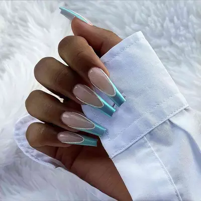 A chrome Tiffany French manicure