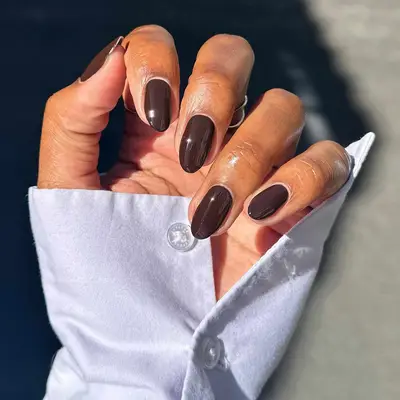 dark brown manicure