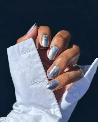 Metallic Watercolor nails 
