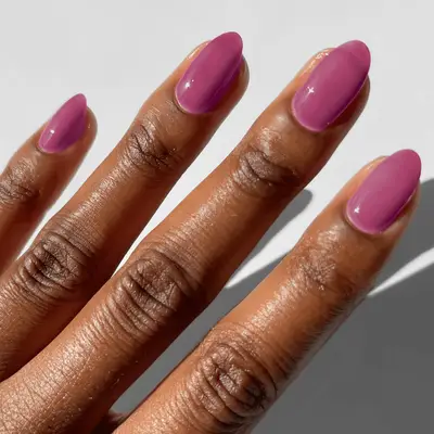 grape jam-colored nails