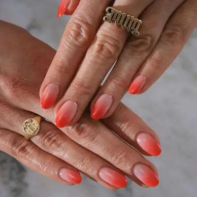 Peach Ombre Nails