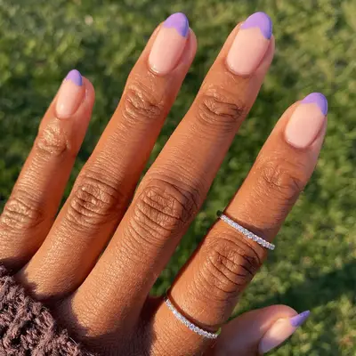 lilac heart-shaped french tips