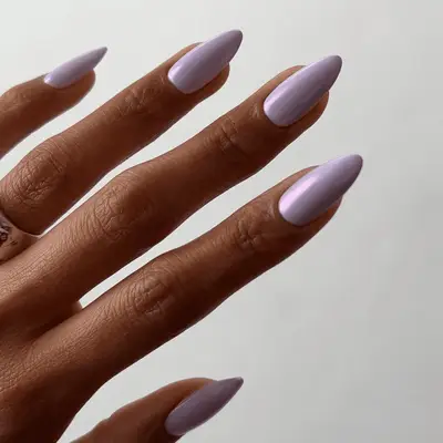 lilac chrome nails