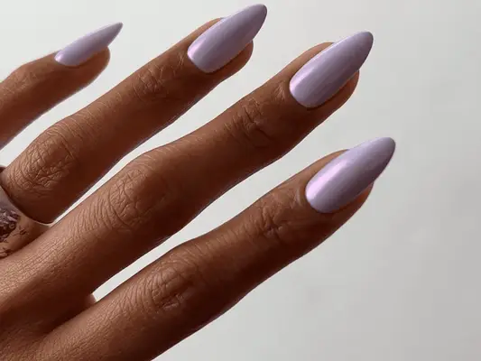 lilac chrome nails