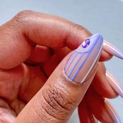 Mixed Finish Cool Lilac Ombre Nails - MYM Beauty January Nail Ideas