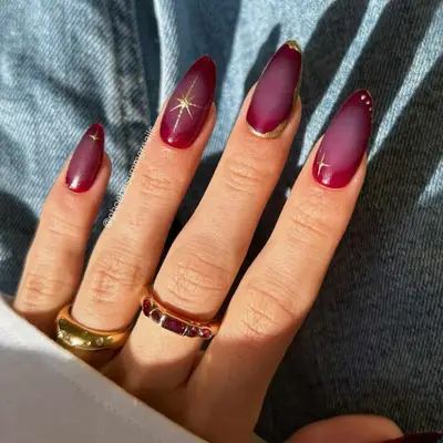 Mystical Garnet Aura Nails - MYM Beauty January Nail Ideas