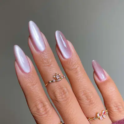 a pink velvet glass manicure
