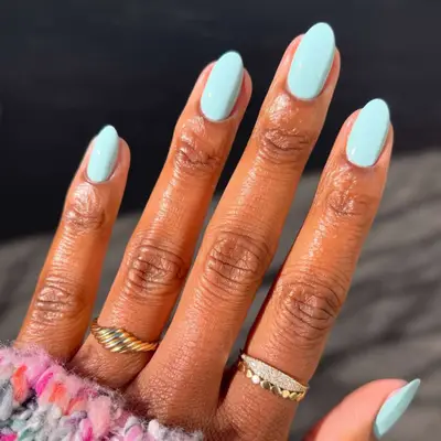 Icy Baby Blue Nails - MYM Beauty January Nail Ideas