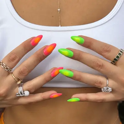 Neon aura nails