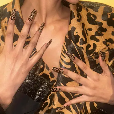 A cheetah and zebra print manicure at Luar