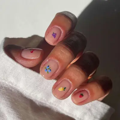 Minimalist Strawberry Nails