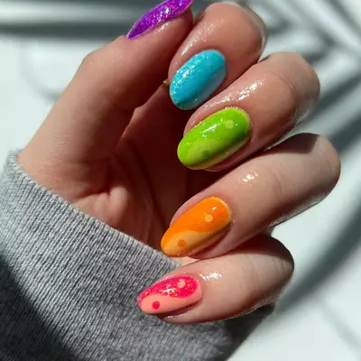 Yin-Yang Skittle Nails 