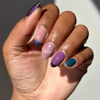 Moody Mauve Summer Skittle Nails 